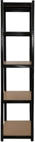 Kovový regál BestBerg BBMS-30B / 120 x 180 x 45 cm / 5 políc / čierna / hnedá