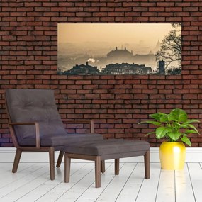 Obraz - Mesto pod hmlou (120x50 cm)