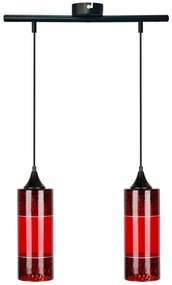 CLX Moderné závesné osvetlenie nad jedálenský stôl EMPOLI, 2xE27, 60W, čiernočervené