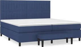 vidaXL Kontinentálna posteľ s matracom, modrá, tkanina 200 x 200 cm