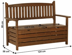 Záhradná lavička 124 cm Dina (hnedá). Vlastná spoľahlivá doprava až k Vám domov. 1016525