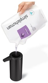 Matne čierny bezdotykový oceľový dávkovač mydla 414 ml – simplehuman