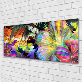 Obraz plexi Abstrakcie motýle pierka 125x50 cm