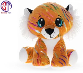 MICRO TRADING Tiger Star Sparkle plyšový oranžový 37cm