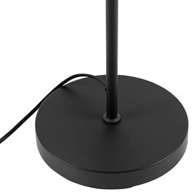 Stojaca lampa v štýle Art Deco čierna s dymovým sklom - Bizle