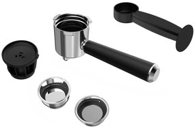 Pákový kávovar s napeňovačom mlieka BestBerg BBCF-2032 / 1350 W / 1,2 l / 20 bar / strieborná/čierna