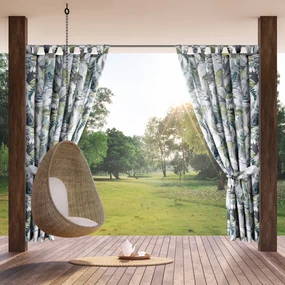 ZÁHRADNÝ VODEODOLNÝ ZÁVES NA PÚTKACH GARDEN 155X240 CM LISTY