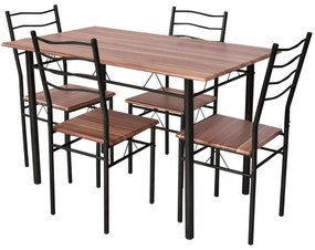 Kovový jedálenský stôl so 4 stoličkami