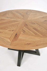 Jedálenský stôl Indus 125 cm z masívu dub prírodný/grafit