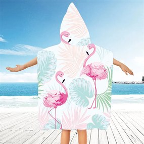 Plážové pončo FLAMINGO rodinná sada 2 ks, farebná