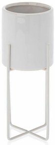 KERAMICKÝ KVETINÁČ SO STOJANOM FLORRI 23,5X10,5 CM BIELA