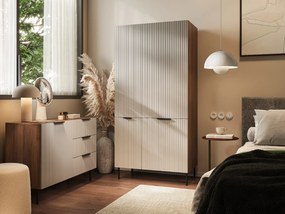Cama Šatníková skriňa Almera 5 - béžová / orech