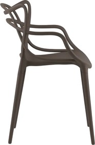 Hnedá plastová stolička KATO