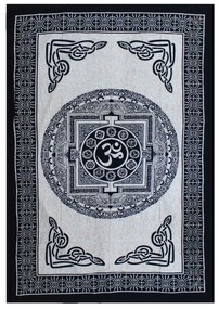 Bavlnená prikrývka na posteľ - Om mandala (jednolôžková)