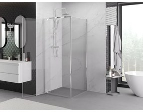 Mexen Exo, sprchovací kút s krídlovými dverami 90 x 90 cm, 6mm číre sklo, chrómový profil, 8181-090-090-01-00