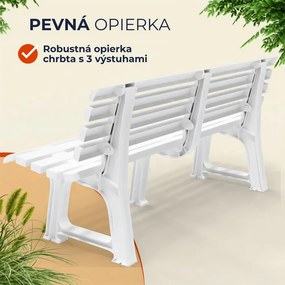 Záhradná lavica ORCHIDEA, 145x49x74cm, biela I.P.A.E-Progarden