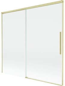 Mexen Rox, 2-krídlová posuvná vaňová zástena 170 x 150 cm, 8mm číre sklo, zlatý matný profil, 8C9-170-001-55-00
