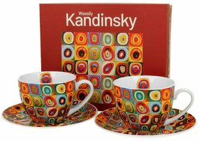 Porcelánová šálka s podšálkou Kandinskij Squares 270 ml sada 2ks