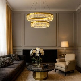 Toolight Toolight, LED závesné osvetlenie 60cm, 60W, 3000K, LHJ049-CP2, zlatá, OSW-60028