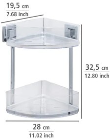 WENKO 22690100-Rohová polica VACUUM-LOC QUADRO ED 28x32,5 cm strieborná/lesklý chróm