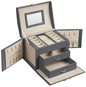 Prenosná šperkovnica, 5 priehradiek, 12x17,5x13,5cm