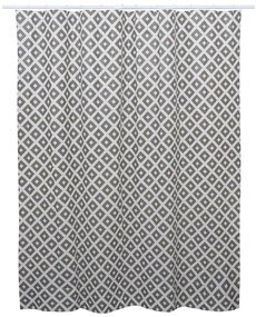 Erga Peva, sprchový záves s háčikmi (12ks) 200x180 cm, šedá vzor Kira, ERG-08090