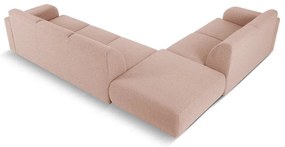 Ružová rohová pohovka z textílie bouclé (ľavý roh) Molino – Micadoni Home