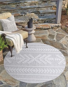 Dekorstudio Okrúhly terasový koberec SANTORINI - 411 sivý Priemer koberca: 160cm