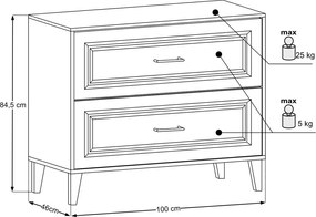 Skříňka pod umyvadlo Dorothy s deskou 100 cm dub ristretto