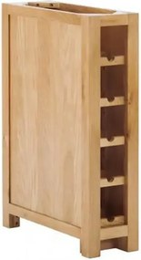 Spodná úzka kuchynská skrinka z masívu s policovým regálom na víno, 22×60×86 cm