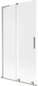 Mexen Velar L, 2-krídlová posuvná vaňová zástena 100 x 150 cm, 8mm sklo námraza, brúsená oceľ, 896-100-003-31-97
