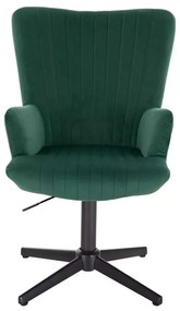 LuxuryForm DESIGN Kreslo AMADEO VELUR na čiernom kríži - zelené