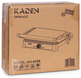KADEN Elektrický kontaktný gril panini, vrúbkované platne 2000W KADEN