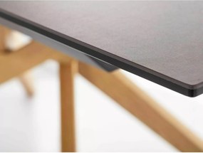Jedálenský rozkladací stôl Loreto 180/230 cm keramika hnedý/dub prírodný