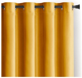 Žltý zamatový dimout záves 140x245 cm Eyelets – Restilo
