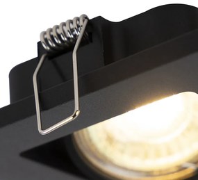 Moderné inteligentné zapustené bodové svietidlo čierne vrátane 2 Wifi GU10 - Qure