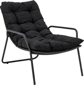 Čierne záhradné ležadlo s podnožkou Boel - Bloomingville