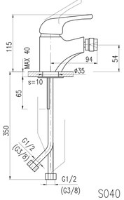 RAV Slezák SA044.0 - Bidetová batéria SAZAVA 11,5 cm lesklý chróm