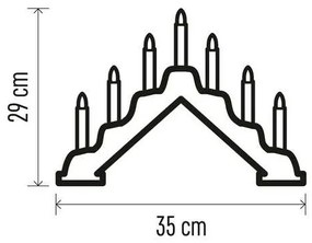 LED Vianočný svietnik 7xLED/2xAA béžová