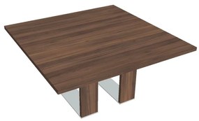 Rokovací stôl Verno+ S 150 x 150 cm, orech / červená