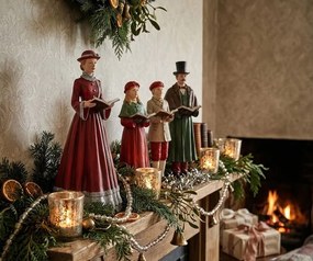 Sada 4ks vianočné dekorácie figúrka vianočný zbor Nativity Choir - 13*12*40 cm