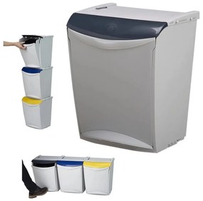 Denox Ekosystem odpadkový kôš na triedený odpad 25 l, sivý - zmes