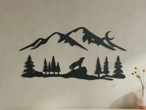 drevko 3D nálepka Vlk - Volanie divočiny Rozmer obrazu: 22 x 44,5 cm, Farba dekorácie: Čierna