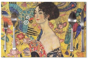 Sablio Prestieranie Dáma s vejárom - Gustav Klimt: 40x30cm