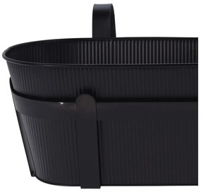 ZÁVESNÝ KOVOVÝ KVETINÁČ SOFT 13X36,5 CM ČIERNA