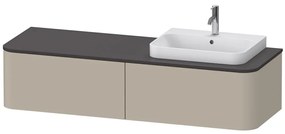 DURAVIT Happy D.2 Plus závesná skrinka pod umývadlo pod dosku (umývadlo vpravo), 2 zásuvky, 1600 x 550 x 354 mm, taupe matná lakovaná, HP4944R6060