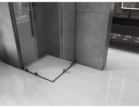 Mexen Velar Duo, sprchový kút s posuvnými dverami 100(dvere) x 100(dvere) cm, 8mm číre sklo, grafitový profil, 871-100-100-02-66
