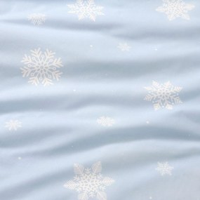 Goldea vianočný okrúhly obrus 100% bavlnené plátno - vločky na modrej Ø 160 cm