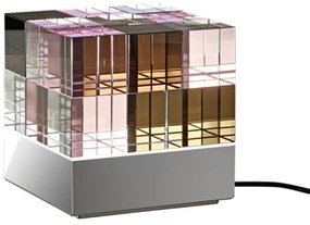 TECNOLUMEN Cubelight stolová LED, ružová/čierna