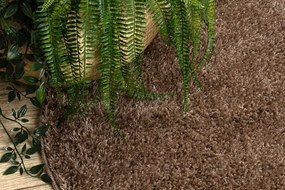 Kúpeľňový koberček SYNERGY glamour / lurex, hnedý kruh